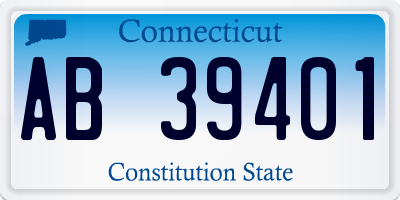 CT license plate AB39401