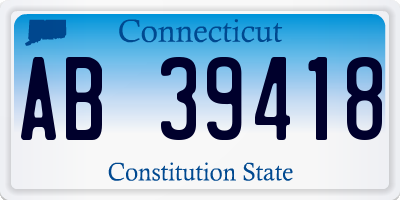 CT license plate AB39418