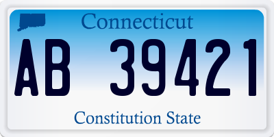 CT license plate AB39421