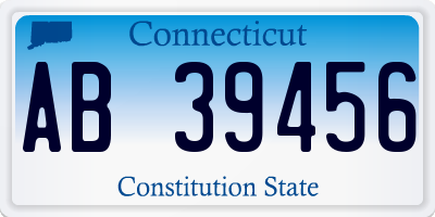 CT license plate AB39456