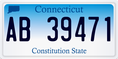 CT license plate AB39471