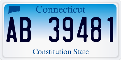 CT license plate AB39481