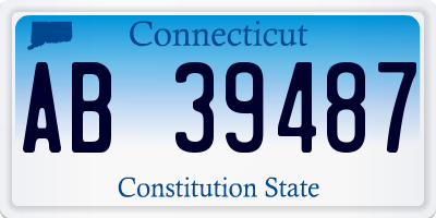 CT license plate AB39487