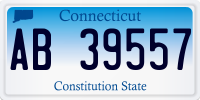 CT license plate AB39557