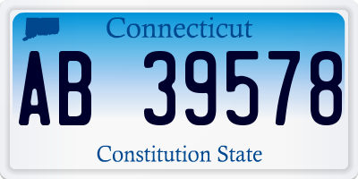 CT license plate AB39578