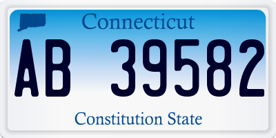 CT license plate AB39582