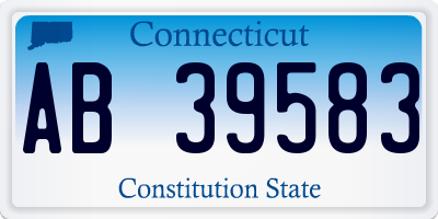 CT license plate AB39583