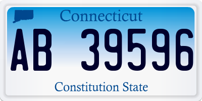 CT license plate AB39596