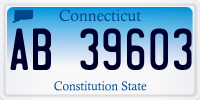 CT license plate AB39603