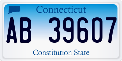 CT license plate AB39607