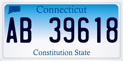 CT license plate AB39618