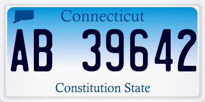 CT license plate AB39642