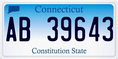 CT license plate AB39643