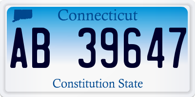 CT license plate AB39647