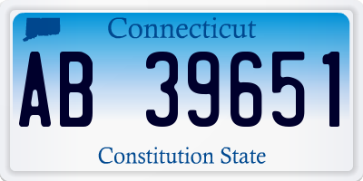 CT license plate AB39651