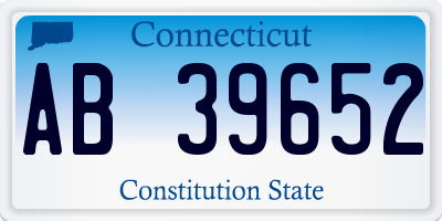 CT license plate AB39652