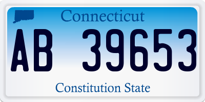 CT license plate AB39653