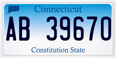 CT license plate AB39670