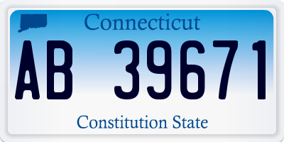 CT license plate AB39671