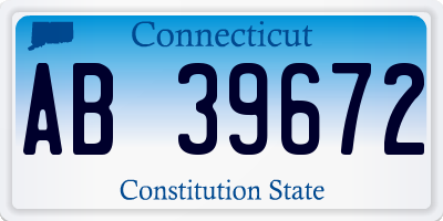 CT license plate AB39672