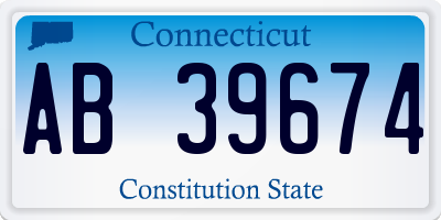 CT license plate AB39674