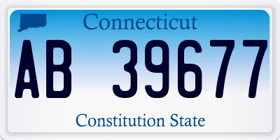 CT license plate AB39677