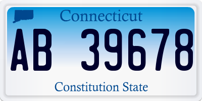 CT license plate AB39678