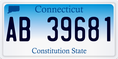 CT license plate AB39681