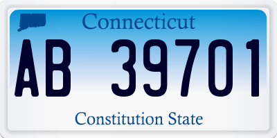 CT license plate AB39701