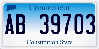 CT license plate AB39703