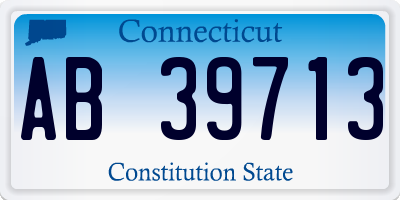 CT license plate AB39713