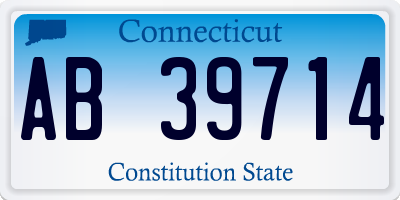 CT license plate AB39714