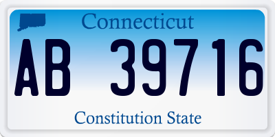 CT license plate AB39716