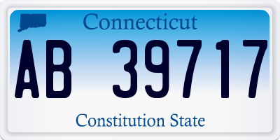 CT license plate AB39717