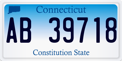 CT license plate AB39718