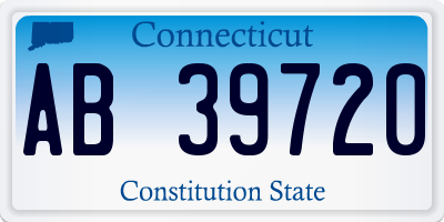 CT license plate AB39720