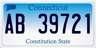 CT license plate AB39721