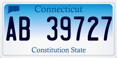 CT license plate AB39727