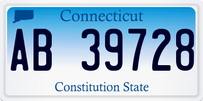 CT license plate AB39728