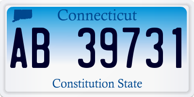 CT license plate AB39731