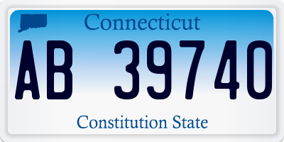 CT license plate AB39740
