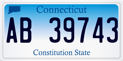 CT license plate AB39743