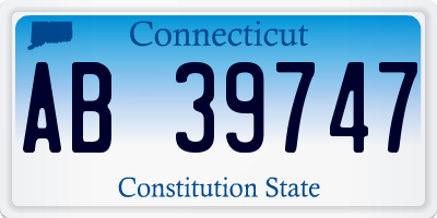 CT license plate AB39747