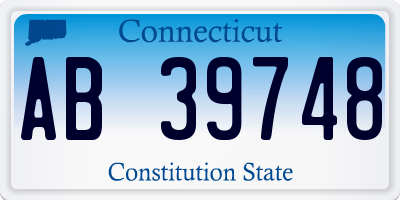 CT license plate AB39748