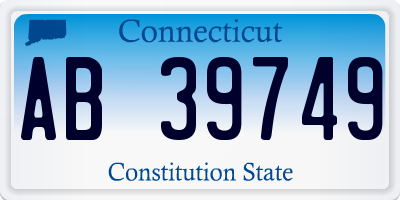 CT license plate AB39749