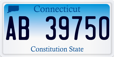 CT license plate AB39750