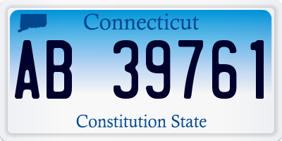 CT license plate AB39761