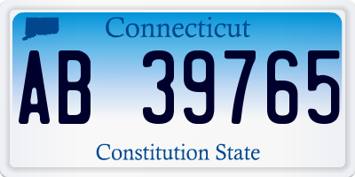 CT license plate AB39765