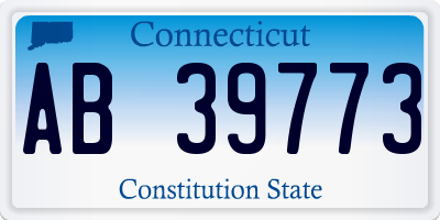 CT license plate AB39773