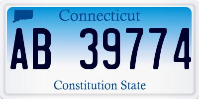 CT license plate AB39774